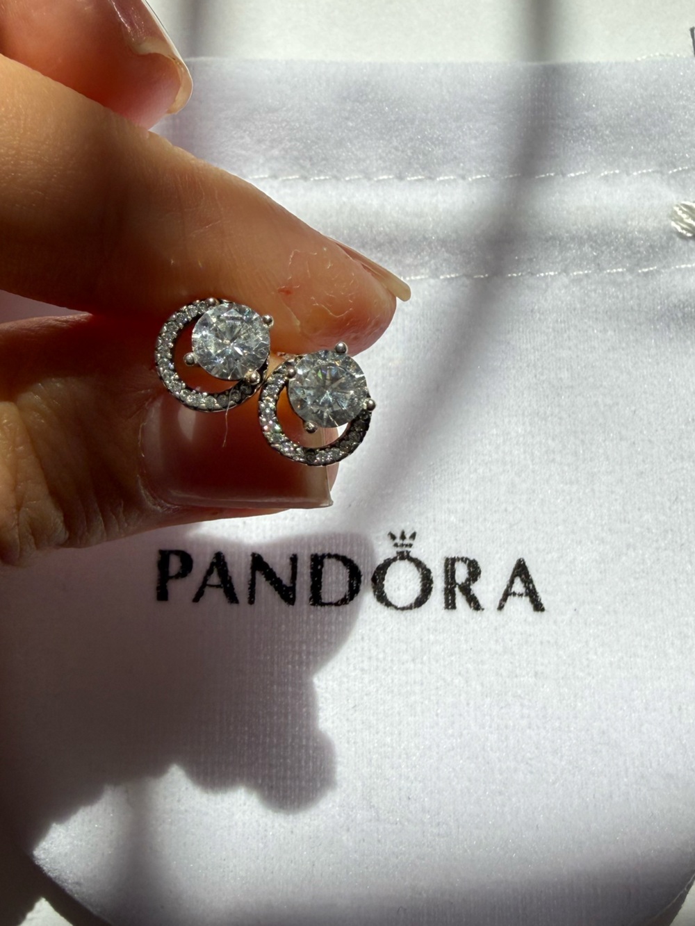 Pandora Sparkling Cubic Zirconia Round Halo Stud Earrings